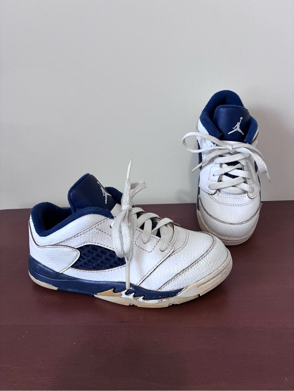 Nike Air Jordan 5 Retro Low TD sneakers shoes Dunk From Above White, Navy Sz 10C